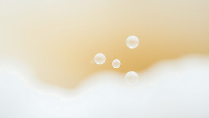 Bubbly Liquid Texture: Shiny Aesthetic Background with Layers of Sparkling Foam and Refreshing Drops