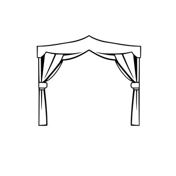 black and white stage curtain clip art preview