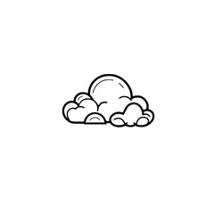 Simple cloud outline floating on white.