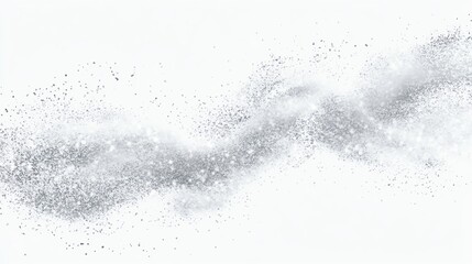 A soft, flowing wave of white particles against a light background, creating a dreamy and ethereal effect.