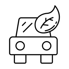 Green Public Transport icon in outline style