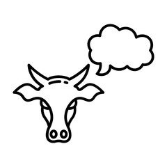 Methane Emission from Livestock icon in outline style