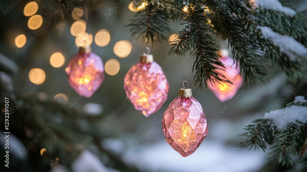 Poster creating enchanting atmosphere with soft pink bokeh lights event decoration studio visual art close-