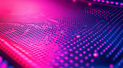 Futuristic technology background with embedded led lights in pink and blue