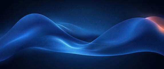 Obraz premium Dynamic Blue Wave Flow Abstract Design with Light Effects and Smooth Curves for Modern Graphic Wallpaper and Templates