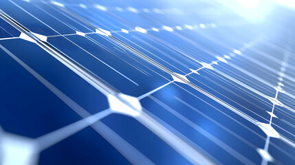 Blue Sky Solar Panels Generating Renewable Energy in a Clean Environment