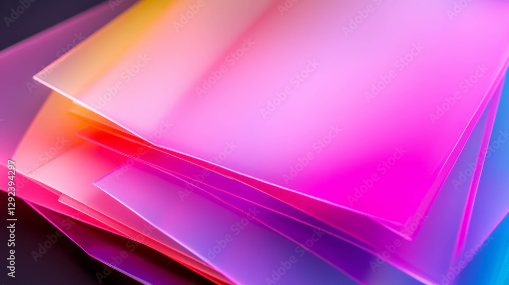 Poster abstract colorful gradient background with plastic layers for design projects