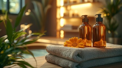 Spa Essentials with Natural Elements and Serenity