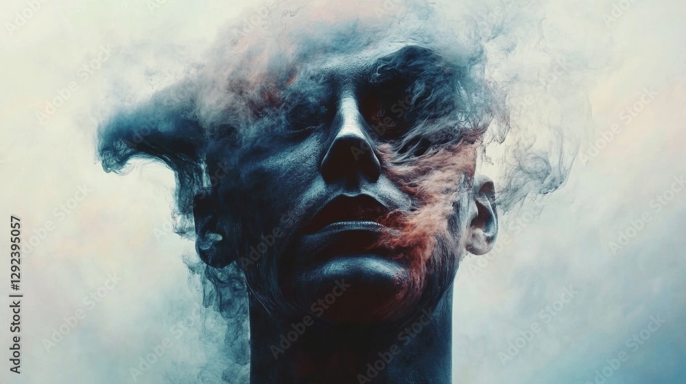 Poster creating surreal ai-generated portraits digital art studio visual art virtual environment close-up i