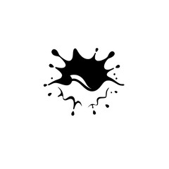 Black Ink Splatter on White, Illustration, Minimalist, Modern, Abstract, Graphic Design, Artistic.