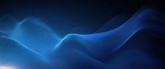 Obraz premium Abstract Digital Design with Blue Waves and Luminescent Lighting for Technology Background