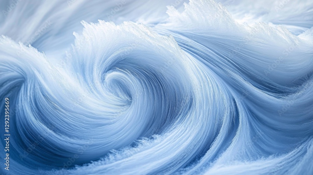 Poster swirling blue and white abstract patterns digital art creation online gallery virtual environment ar
