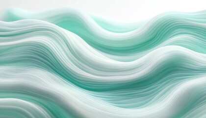 Obraz premium Abstract Mint Green Soft Waves Minimalistic Composition Close-Up