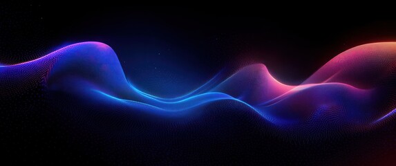 Fototapeta premium Futuristic Abstract Waves with Neon Light and Gradient Background in Vector Art Style