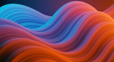 Obraz premium Abstract 3D wave pattern with smooth curves and gradient lighting