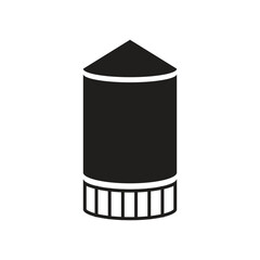 Logo storage tank simple black design minimalist with blank background
