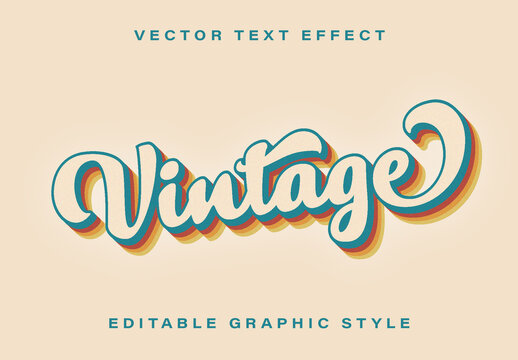Beige Blue Retro Calligraphy Swirly Elegant Text Effect