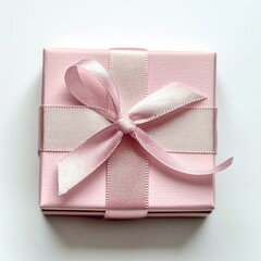 Pink gift box with satin ribbon