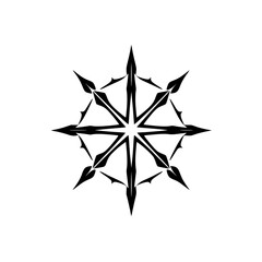 Obraz premium Starry pattern with symmetrical design in black and white.