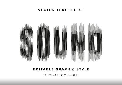 Black Sound Distorted Noisy Blurred Wave Text Effect