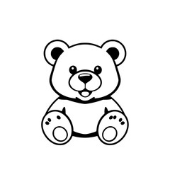 A friendly teddy bear sits isolated on a white background.