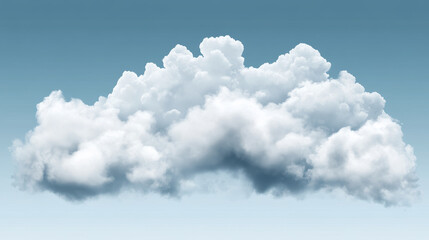 White cloud, weather meteo icon realistic vector illustration. Fluffy cumulus cloud, isolated on transparent background. Realistic element for weather forecast