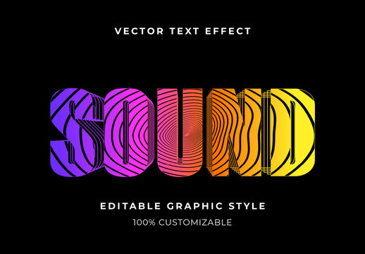 Rainbow Concentric Ripple Vibrant Typographic Text Effect