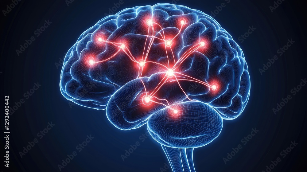 Poster neural circuits extending from a human brain into a glowing motherboard, symbolizing direct brain-co
