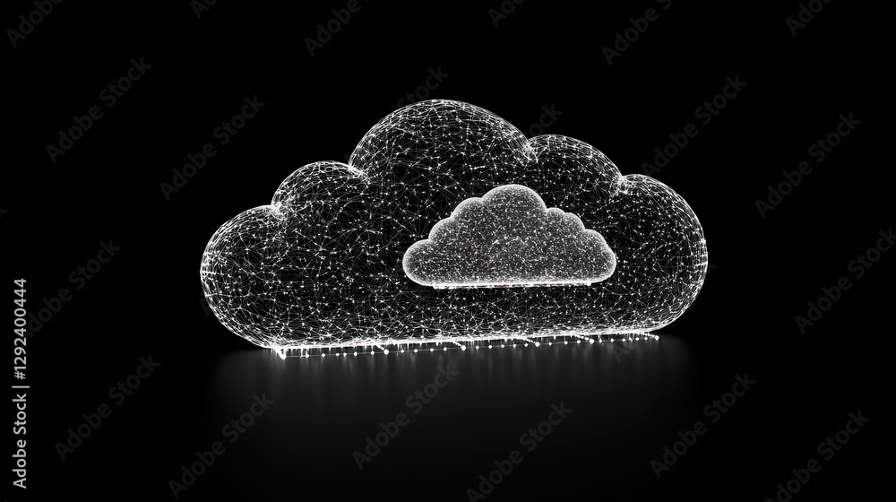 Poster neural enhancement technology visualized as an ai-powered human brain linked to cloud computing.
