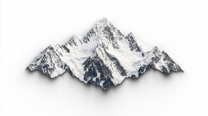 Stylized Snowy Mountain Range In Pixel Art