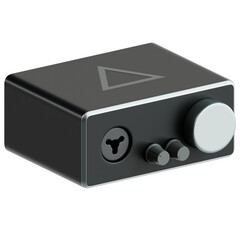 Fototapeta premium 3D illustration of Soundcard. A detailed 3D icon representing computer peripherals. The design includes sleek lines, vibrant colors, and realistic textures. 3D Icon. Computer Setup.