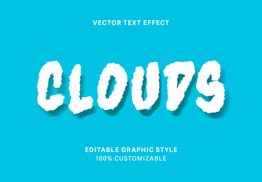 White and Blue Puffy Soft Airy Cloud Text Effect