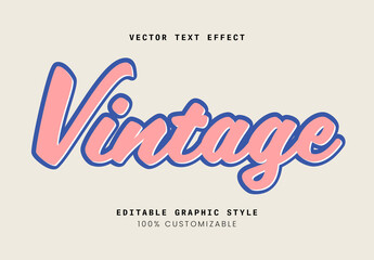 White Vintage Cursive Retro Classic Text Effect