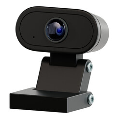 3D illustration of Webcam. A detailed 3D icon representing computer peripherals. The design includes sleek lines, vibrant colors, and realistic textures. 3D Icon. Computer Setup.