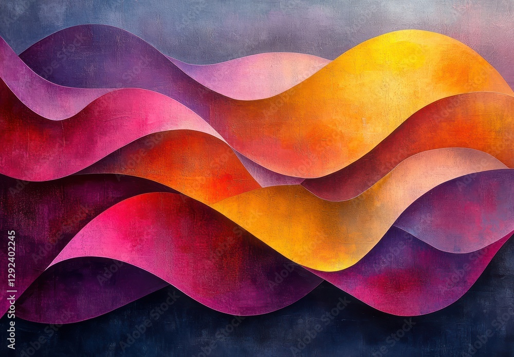 Poster abstract pastel circles with dynamic lines in modern style