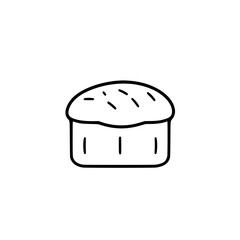 Minimalist illustration of a baked bun, simple and plain.