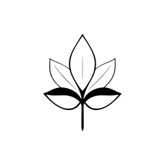 A single leaf in a clean, minimalist design.