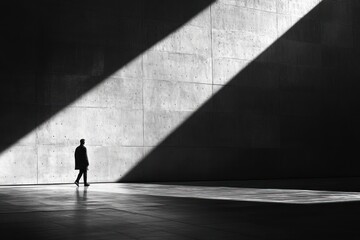 Young businessman walking on sidewalk in urban city with backpack and stylish shirt