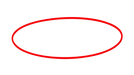 Handwritten red circle on white and transparent background. For marking text, numbers, marker pen, pencil, logo, hand-drawn doodle grunge circle highlights. png.