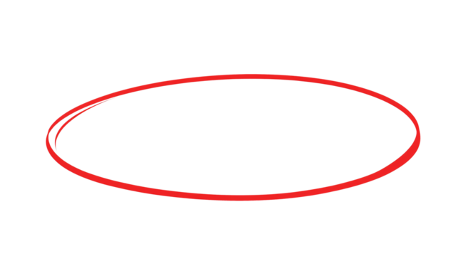 Handwritten red circle on white and transparent background. For marking text, numbers, marker pen, pencil, logo, hand-drawn doodle grunge circle highlights. png.