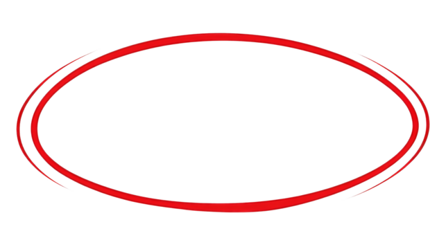 Handwritten red circle on white and transparent background. For marking text, numbers, marker pen, pencil, logo, hand-drawn doodle grunge circle highlights. png.