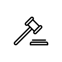 Gavel icon vector illustration. judge gavel sign and symbol. law icon. auction hammer