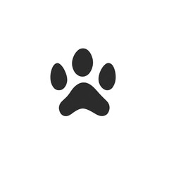 paw print icon on white and transparent background, PNG.