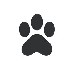 paw print icon on white and transparent background, PNG.