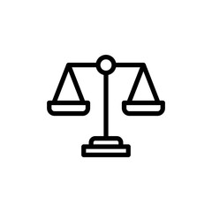 Scales icon vector illustration. Law scale icon. Justice sign and symbol