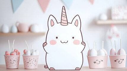 Unicorn themed easter celebration with pastel decor home event festive whimsical