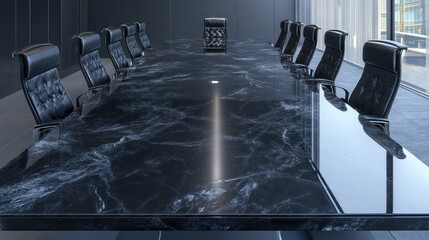 Modern boardroom, city view, meeting
