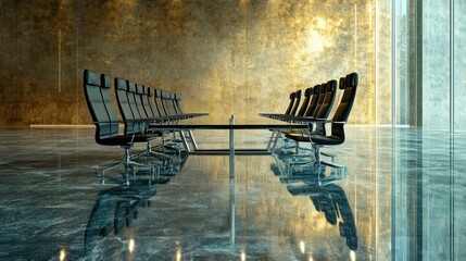 Modern boardroom, meeting, city view