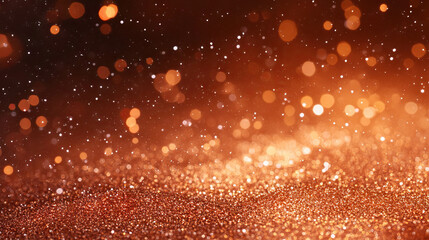 Sparkling brown sugar background with glittering particles for festive design