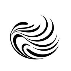Obraz premium Black Ink Swirls on a White Background: A Minimalist, Abstract Composition